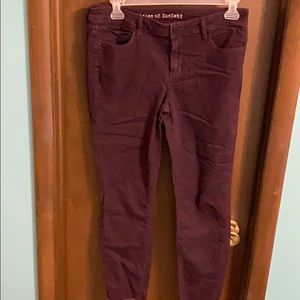 Burgundy ankle pants